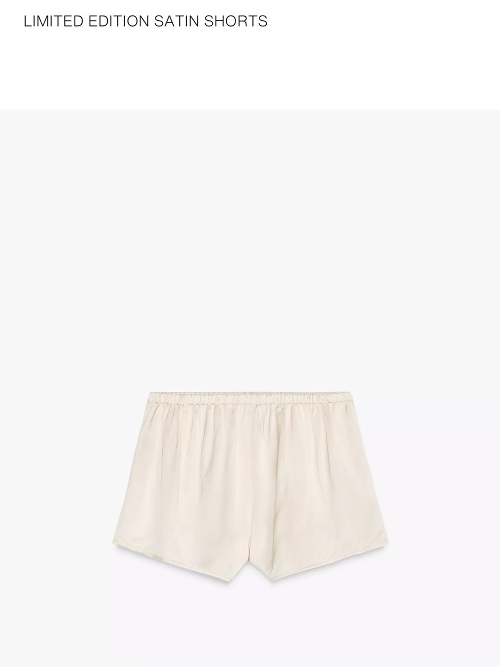Zara limited edition satin shorts